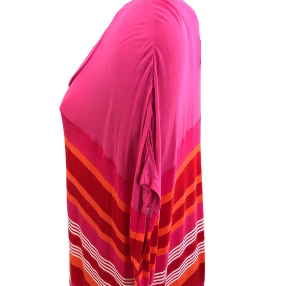 Lane Bryant Top Pink Stripe Sz18/20 Rayon T-shirt - Picture 3 of 9